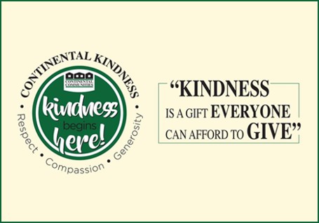 Kindness is a gift everyone can afford to give. continental kindness logo - Kindness begins here - respect compassion generosity