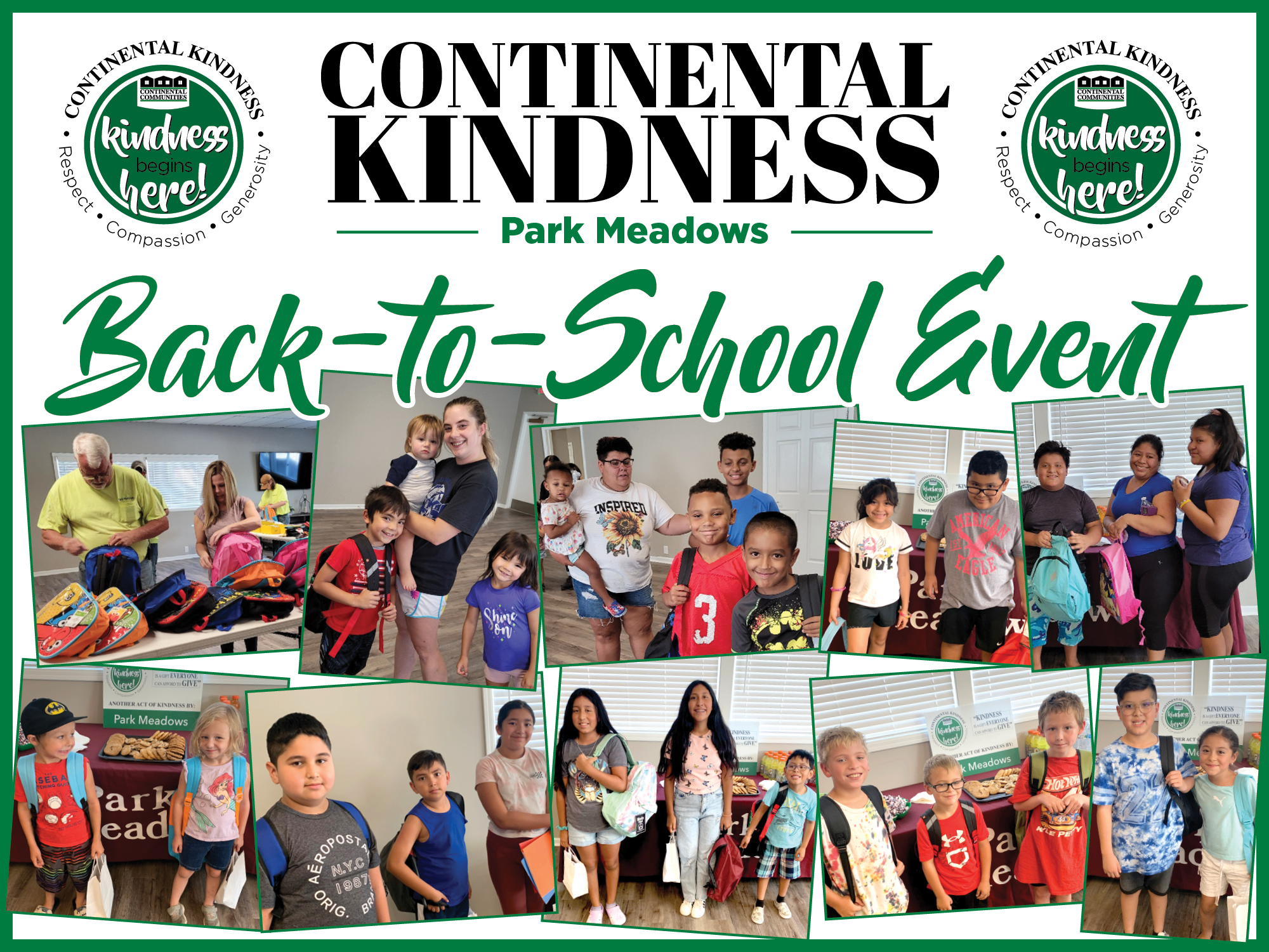 Continental Kindness Park Meadows Back to School Event
